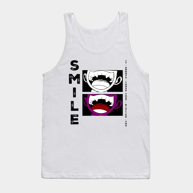 Smile Slogan Graphic Tee Tank Top by Alaynsia Designs